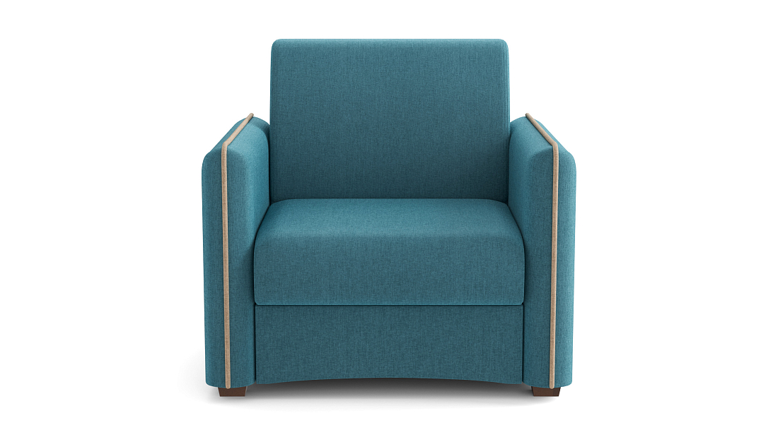 Авалон М / кресло - кровать жаккард тесла деним / жаккард тесла крем