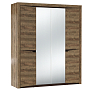 Шкаф для одежды 33.01 Лючия (4-х дв.) кейптаун/венге/белый/ДВПО белый/зеркало