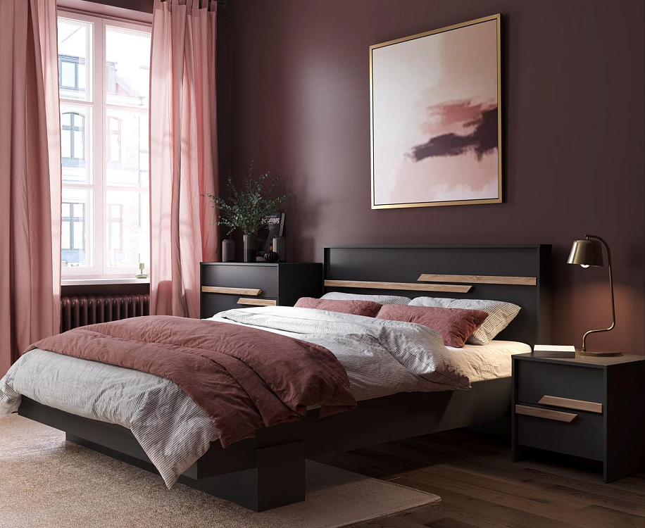 Спальный гарнитур Рапсодия диамант серый/профиль masa decor дуб сонома