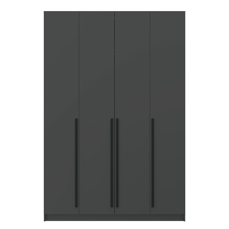 Шкаф для одежды 67.13 Брандо (4-х дв.) (h2400) ЛДСП New диамант серый/ДВПО белый/фасад ЛДСП диамант серый