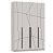 Шкаф для одежды 67.13 Брандо (4-х дв.) (h2400) New (кашемир / ДВПО: белый / фасад: МДФ геометрия ПВХ кашемир)