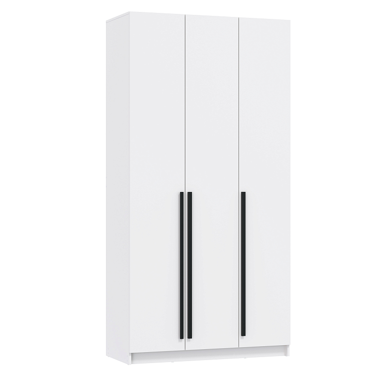 Шкаф для одежды 67.12 Брандо (3-х дв.) (h2400) ЛДСП New белый/ДВПО белый/фасад ЛДСП белый