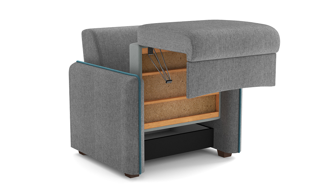 Авалон М / кресло - кровать жаккард тесла серый / жаккард тесла деним