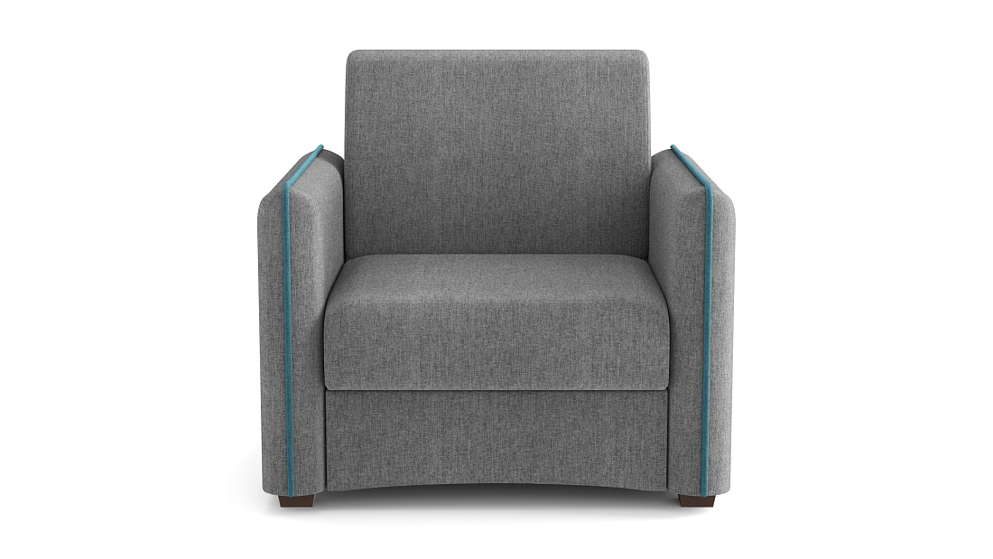 Авалон М / кресло - кровать жаккард тесла серый / жаккард тесла деним
