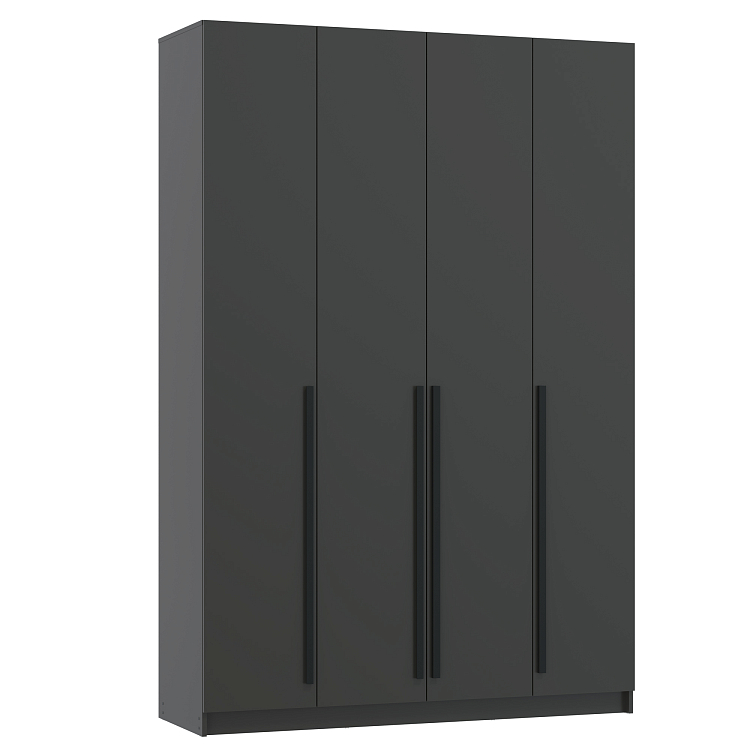 Шкаф для одежды 67.13 Брандо (4-х дв.) (h2400) ЛДСП New диамант серый/ДВПО белый/фасад ЛДСП диамант серый