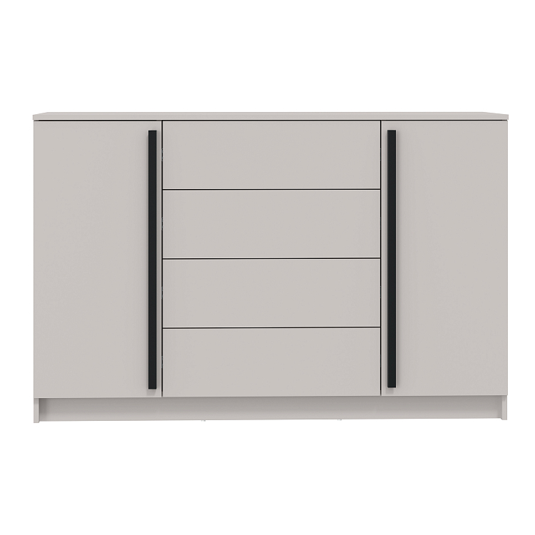 Комод 67.11 Брандо ЛДСП New кашемир/ДВПО белый/фасады ЛДСП кашемир