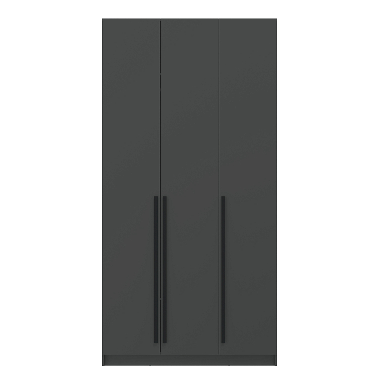 Шкаф для одежды 67.12 Брандо (3-х дв.) (h2400) ЛДСП New диамант серый/ДВПО белый/фасад ЛДСП диамант серый