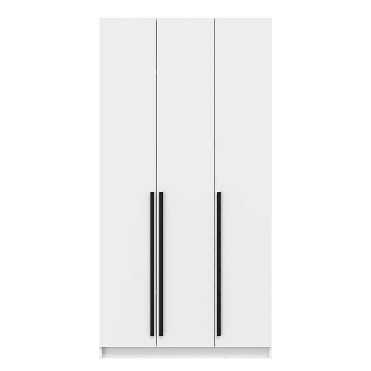 Шкаф для одежды 67.12 Брандо (3-х дв.) (h2400) ЛДСП New белый/ДВПО белый/фасад ЛДСП белый