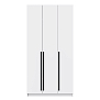 Шкаф для одежды 67.12 Брандо (3-х дв.) (h2400) ЛДСП New белый/ДВПО белый/фасад ЛДСП белый