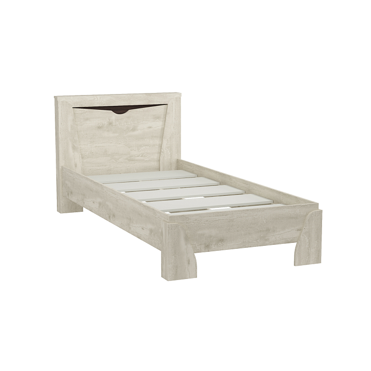 Кровать 33.07 Лючия с настилом (900) Бетон пайн белый/венге