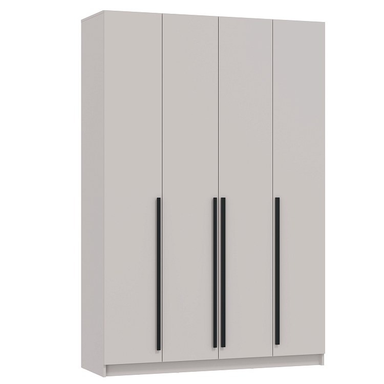 Шкаф для одежды 67.13 Брандо (4-х дв.) (h2400) ЛДСП New кашемир/ДВПО белый/фасад ЛДСП кашемир