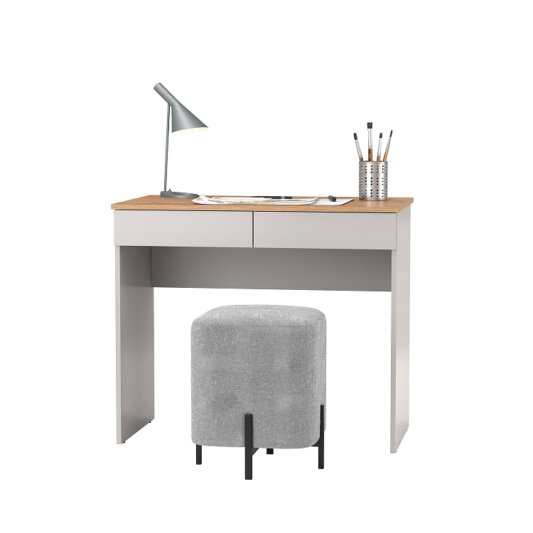 Стол письменный 89.13 Прайм (с ящиками) кашемир/дуб золотой/ДВПО серый камень