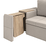 Джеффри / Диван - кровать 3-х местный велюр parma 6 бежевый/дуб сонома/пленка ПВХ дуб сонома светлый