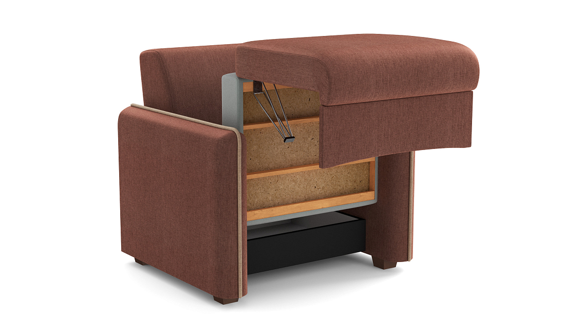 Авалон М / кресло - кровать жаккард тесла шоколад / жаккард тесла крем