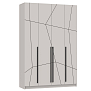 Шкаф для одежды 67.13 Брандо (4-х дв.) (h2400) МДФ New (Геометрия) кашемир/ДВПО белый/фасад МДФ геометрия ПВХ кашемир