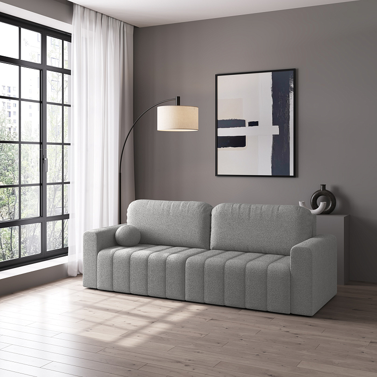 Вайли / Диван - кровать 3-х местн. Экомех fluffy 81 сильвер