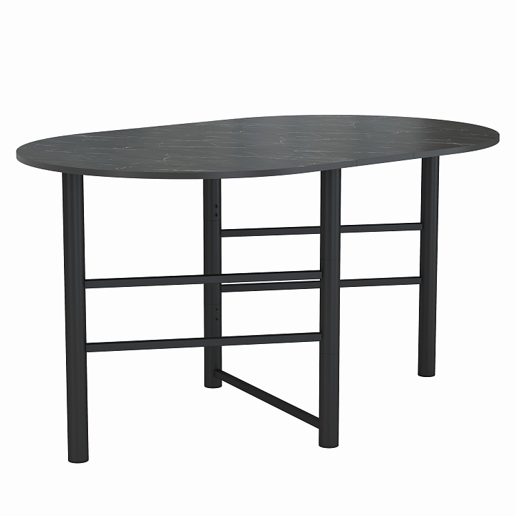 Стол 42.41 Октава раскладной мрамор черный/металл черный
