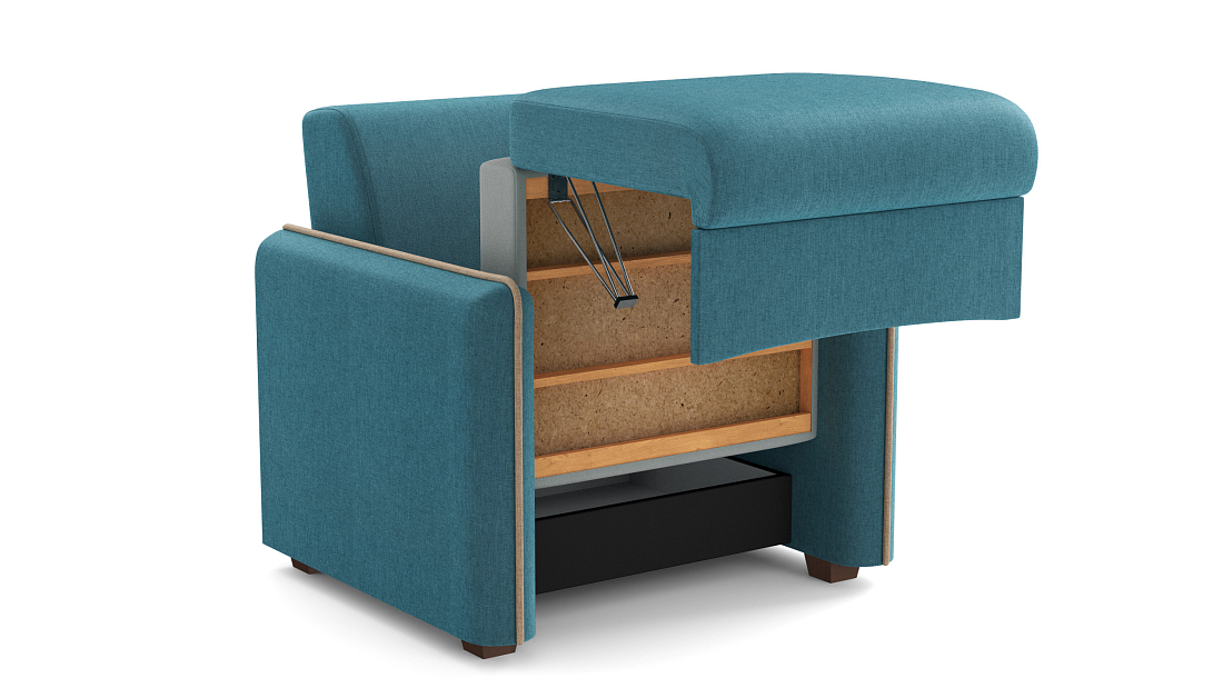 Авалон М / кресло - кровать жаккард тесла деним / жаккард тесла крем