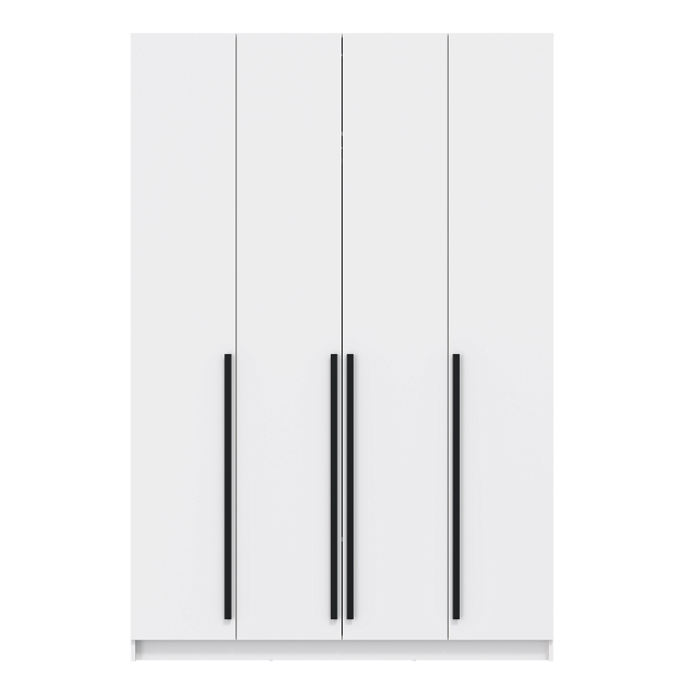 Шкаф для одежды 67.13 Брандо (4-х дв.) (h2400) ЛДСП New белый/ДВПО белый/фасад ЛДСП белый