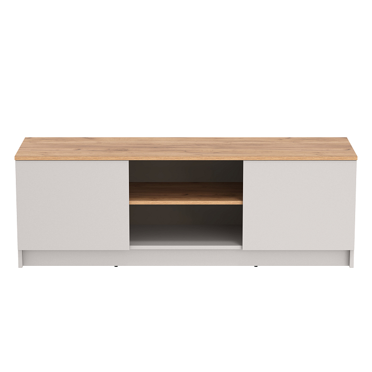 Тумба для ТВ 89.25 Прайм кашемир/дуб золотой/ДВПО серый камень