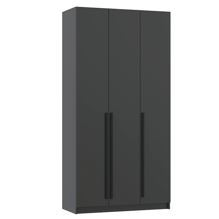 Шкаф для одежды 67.12 Брандо (3-х дв.) (h2400) ЛДСП New диамант серый/ДВПО белый/фасад ЛДСП диамант серый