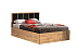 Кровать 51.21 (ш.1600) Либерти с подъемным мех. (дуб вотан / черный / профиль: Masa Decor дуб вотан / ткань: велюр монако черный)