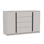 Комод 67.11 Брандо ЛДСП New кашемир/ДВПО белый/фасады ЛДСП кашемир